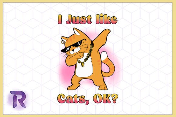 I Just Like Cats Dabbing Cat Glasses
